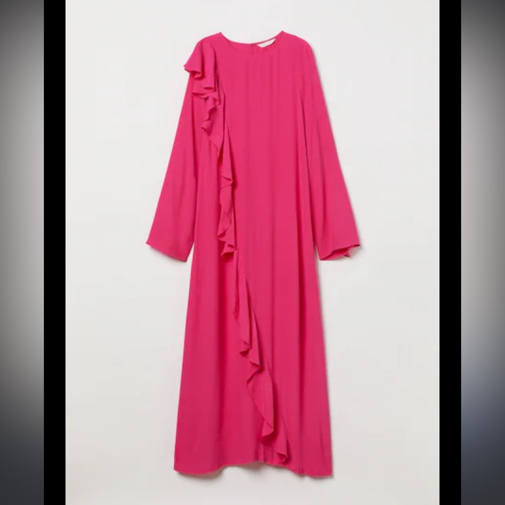 H&M Long Sleeve Pink Dress w Ruffle